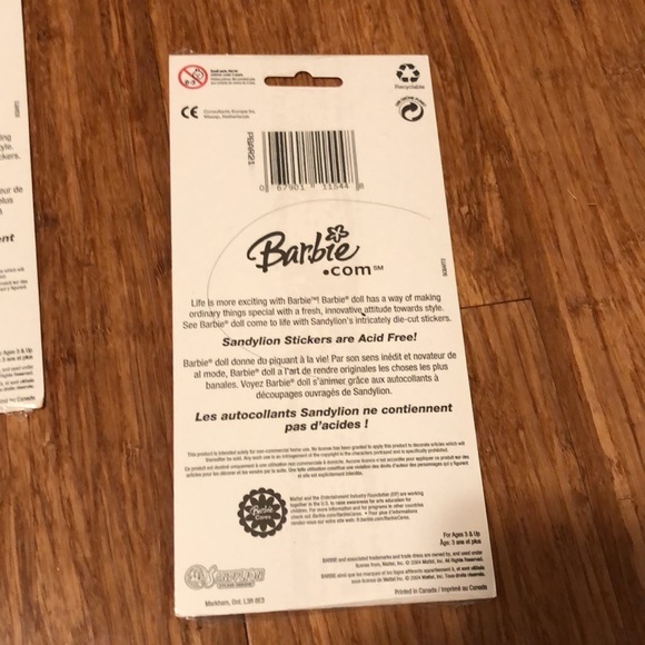 NWT Bundle of 4 packages of Barbie Stickers (2 sheets/ package) - Picture 12 of 12